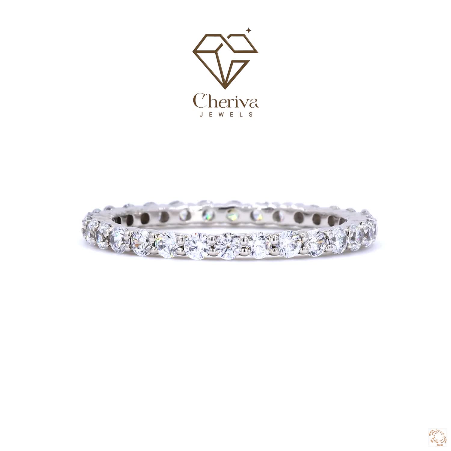Round Cut Diamond Full Eternity Wedding Band