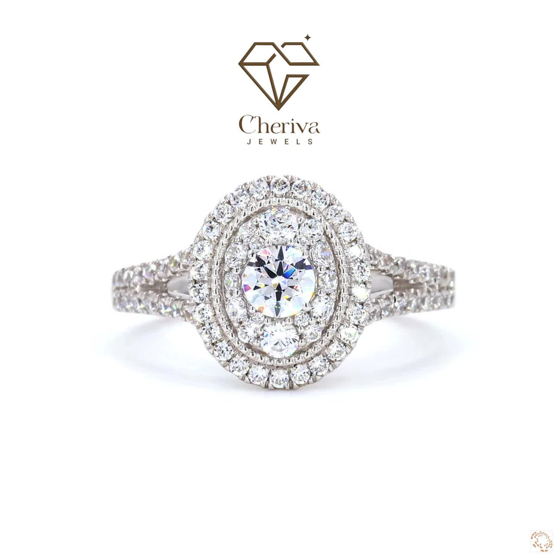 Round Cut Lab Diamond Vintage Engagement Ring