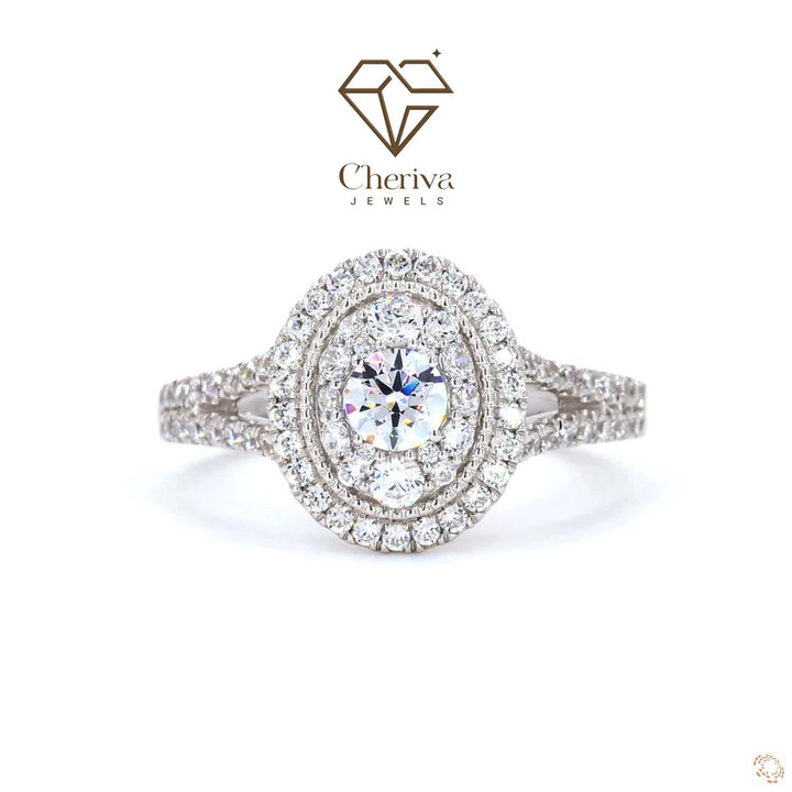 Round Cut Lab Diamond Vintage Engagement Ring