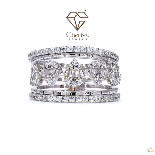 1-carat lab-grown diamond vintage style ring in white gold.