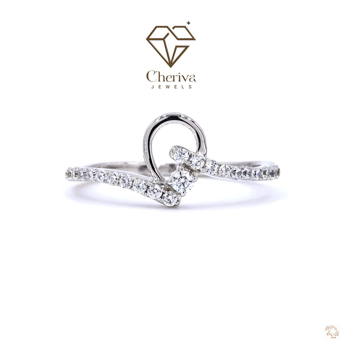 Round Cut Lab Diamond Silver Ring