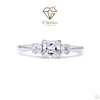 Three Stone Princess Cut Diamond Engagement Ring