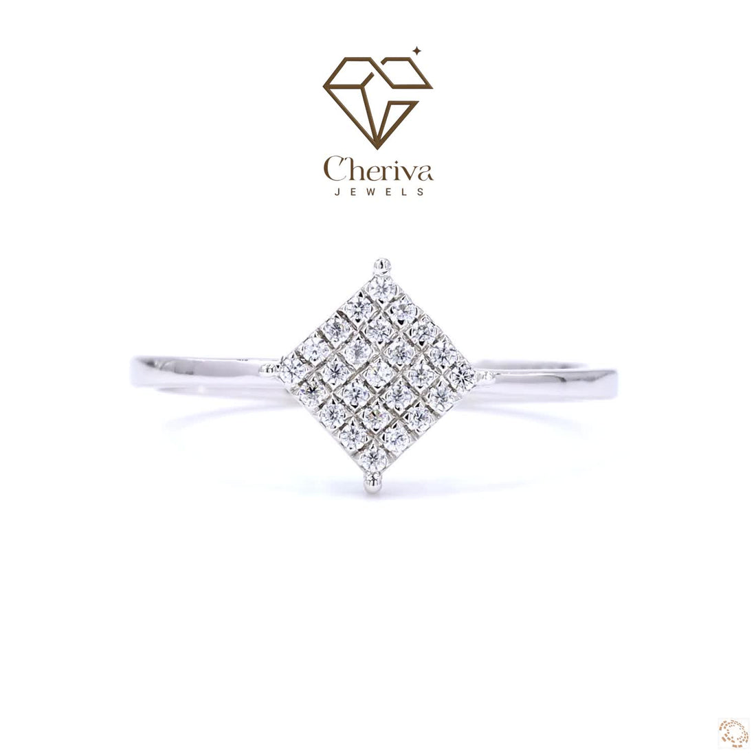 Round Cut Lab Diamond Square Engagement Ring