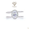 Oval Cut Lab Grown Diamond Solitaire Accent Ring