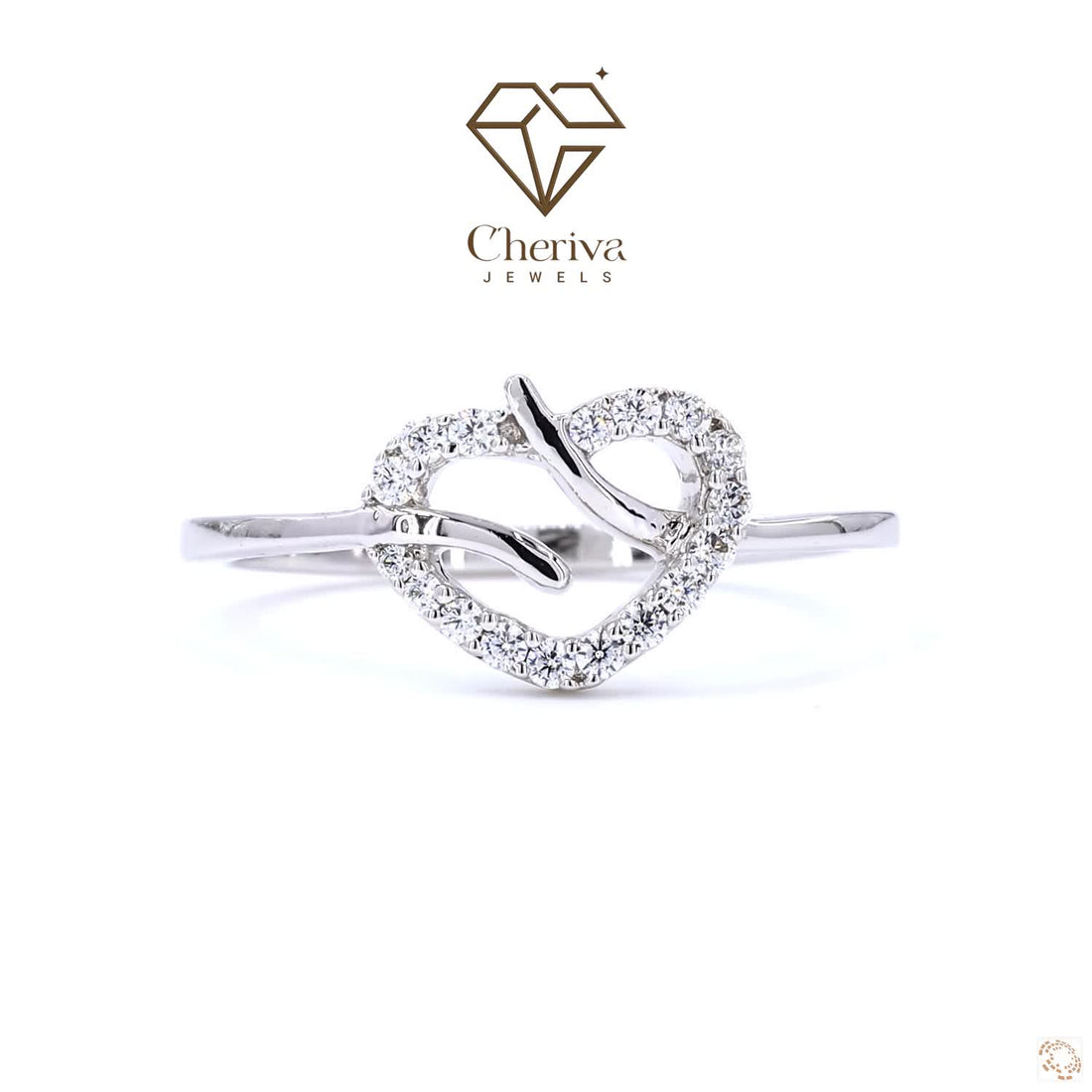 Unique Engagement Ring in Heart Shape.