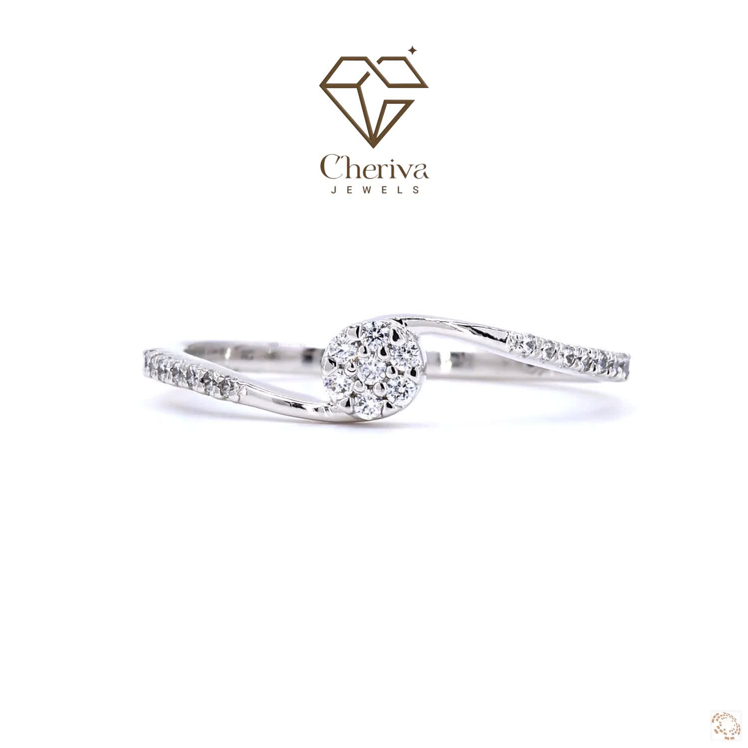 White Gold Ring With Round Cut Lab Diamonds