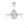 Halo Engagement Ring With Round Cut Lab Grown Diamond