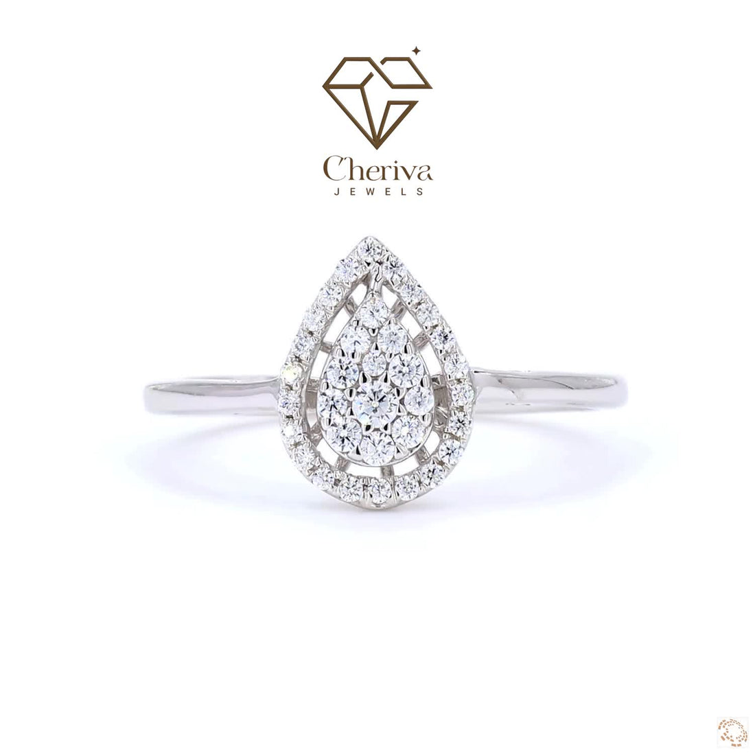Halo Engagement Ring With Round Cut Lab Grown Diamond