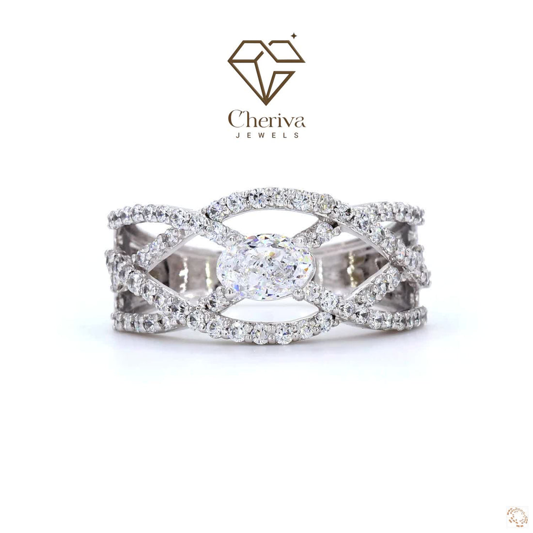 Criss Cross Style Lab Grown Diamond Engagement Ring