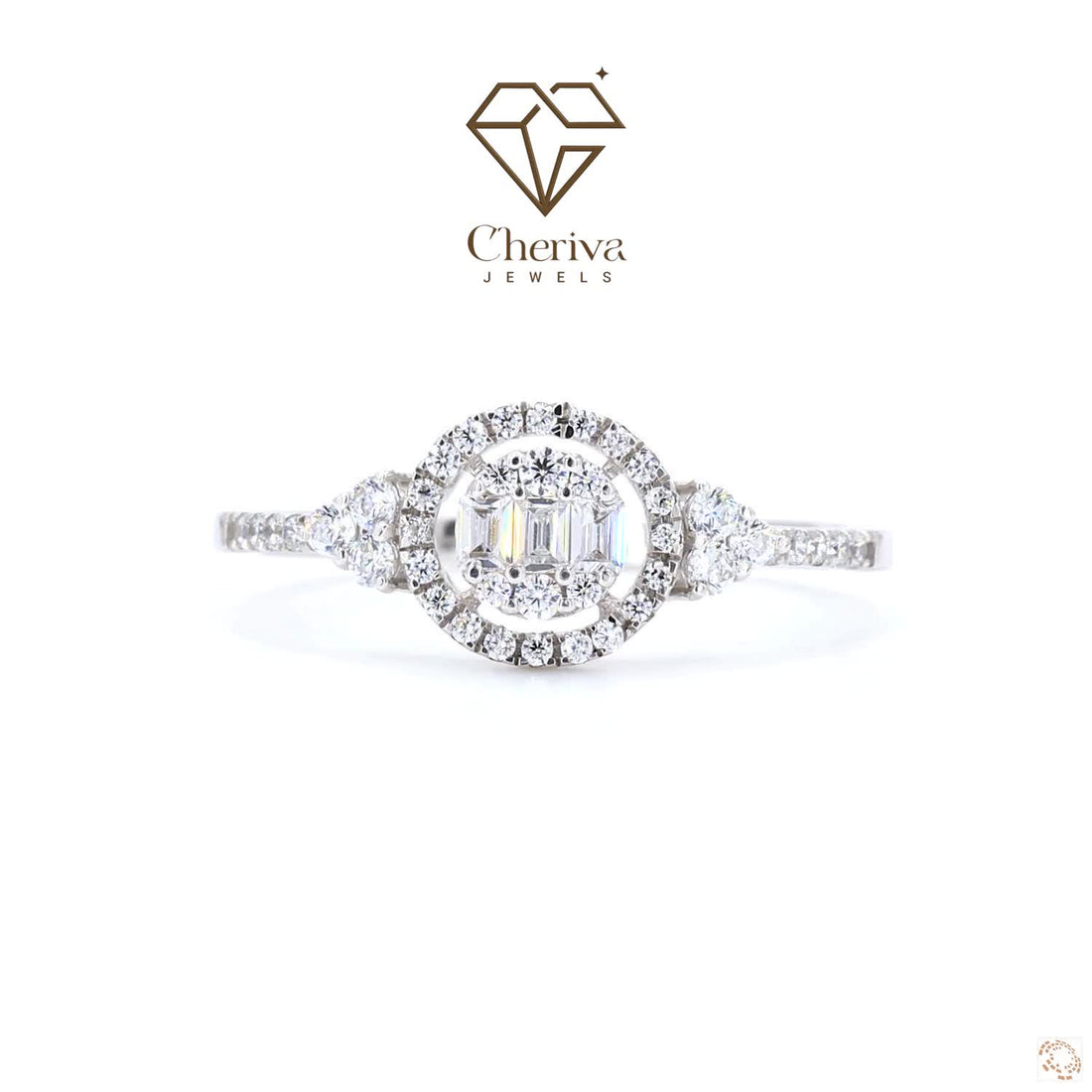 Vintage Style Round Cut Diamond Promise Ring