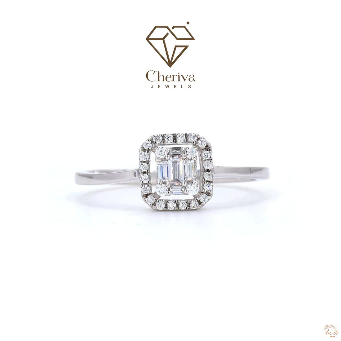 Baguette And Round Cut Diamond Engagement Ring