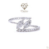 Round Cut Diamond Ring In Marquise Shape Design
