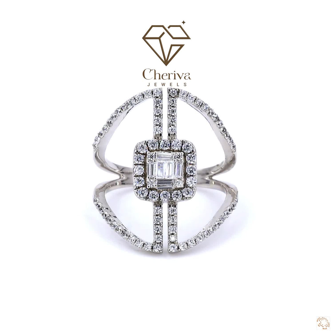 Antique Baguette Cut Lab Diamond Engagement Ring