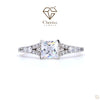 Princess Cut Lab Diamond Vintage Solitaire Engagement Ring