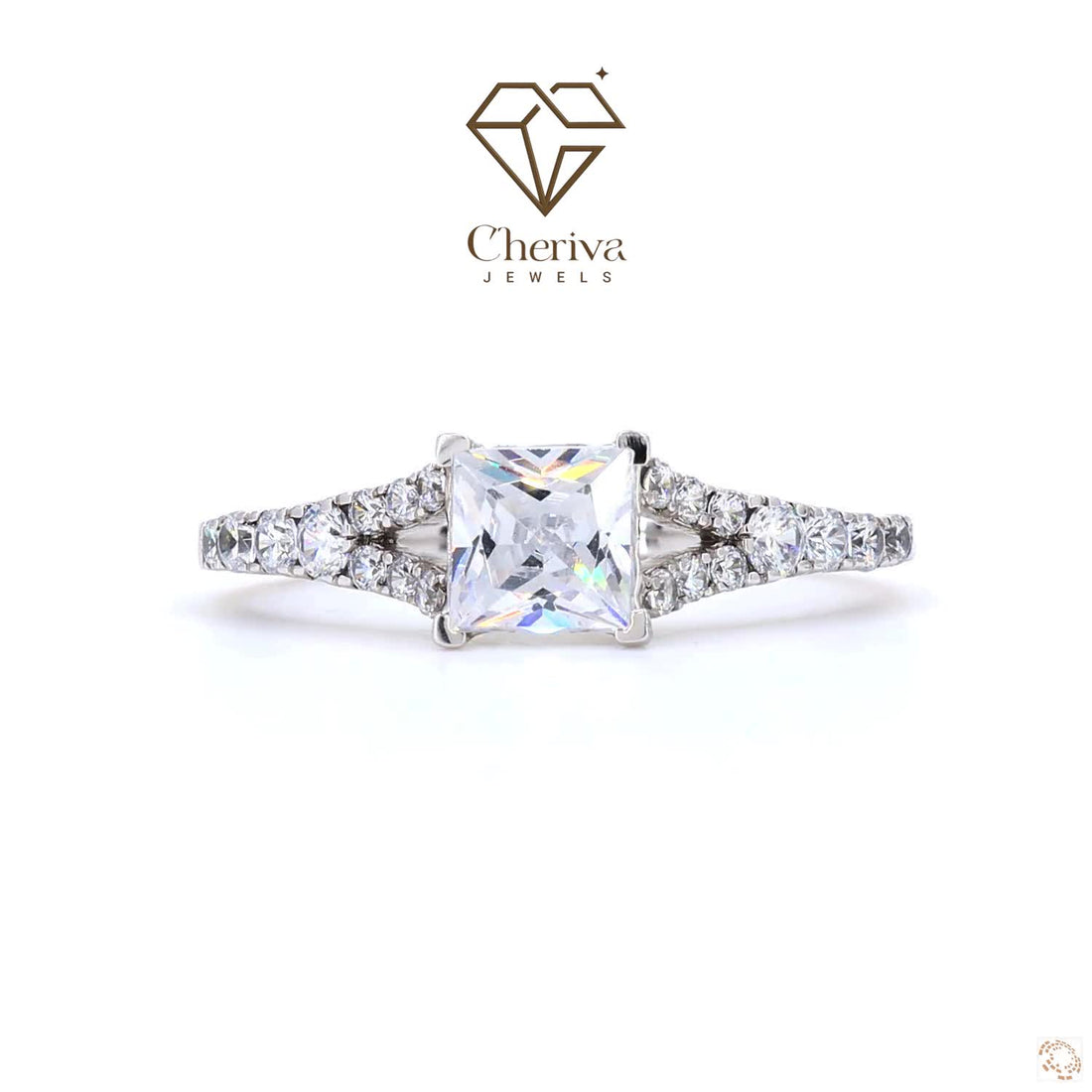 Princess Cut Lab Diamond Vintage Solitaire Engagement Ring