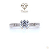 Round Cut Diamond Solitaire With Accent Engagement Ring