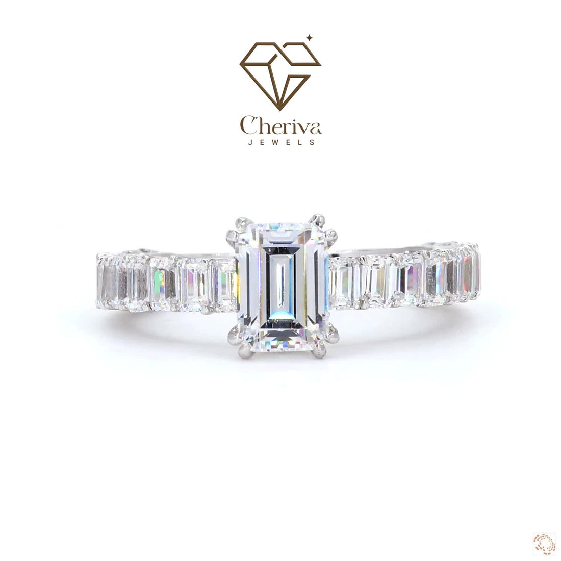 5 Carat Emerald Cut Diamond Engagement Ring