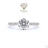 Diamond ring with Cheriva Jewels logo on a white background