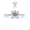 Round Cut Diamond Solitaire Accent Engagement Ring