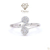 Flower Shaped Lab Diamond Engagement Ring