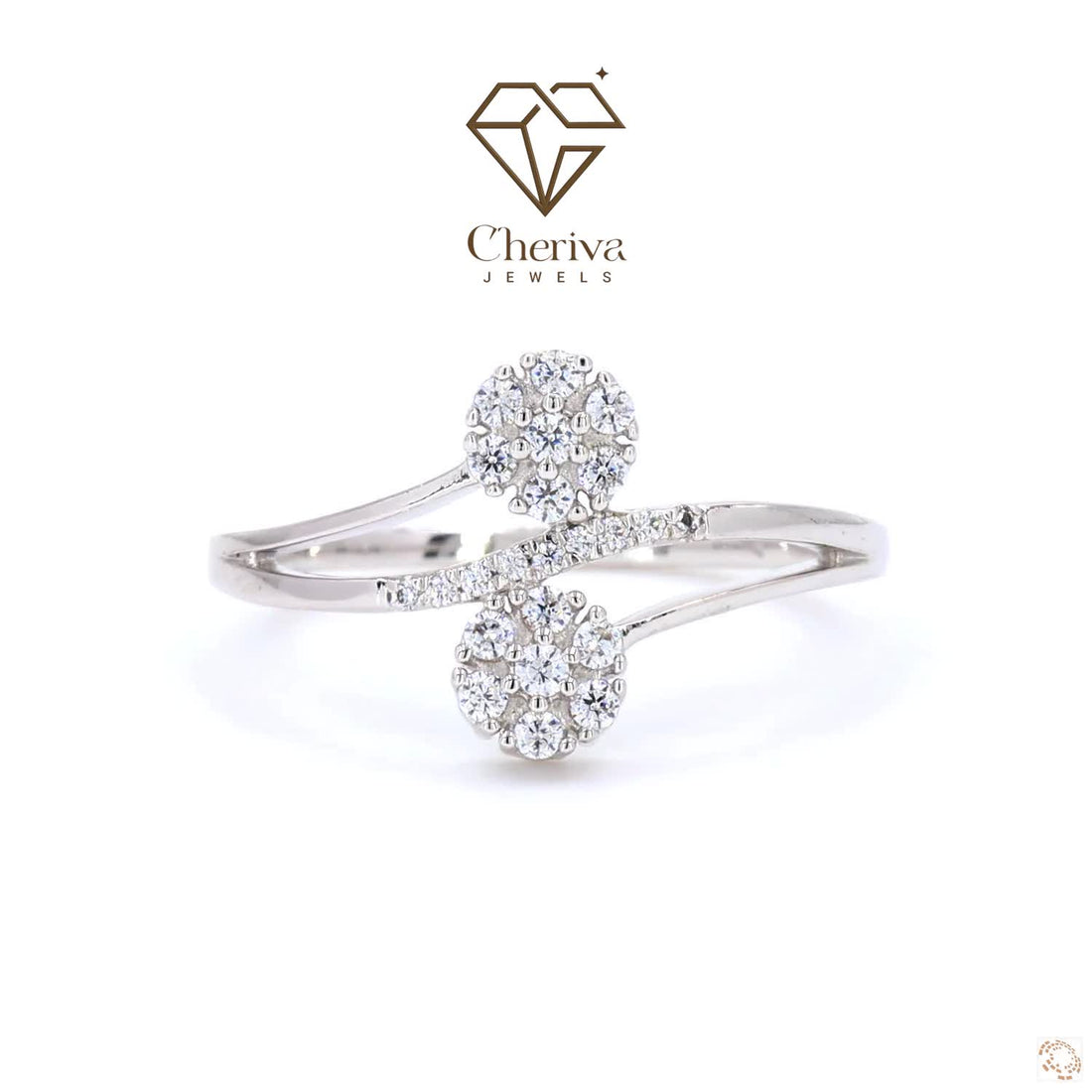 Flower Shaped Lab Diamond Engagement Ring
