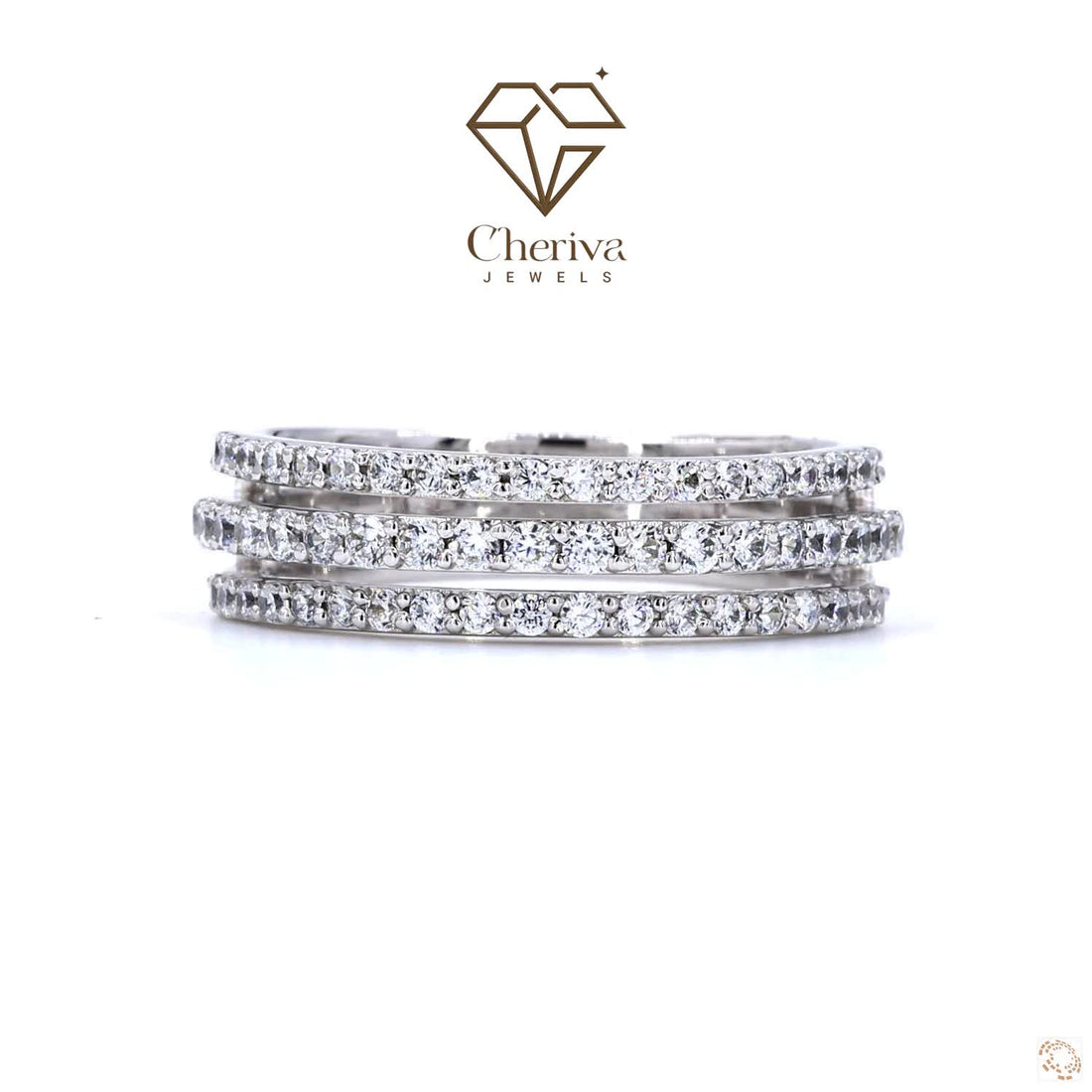 3 Row Diamond Full Eternity Band