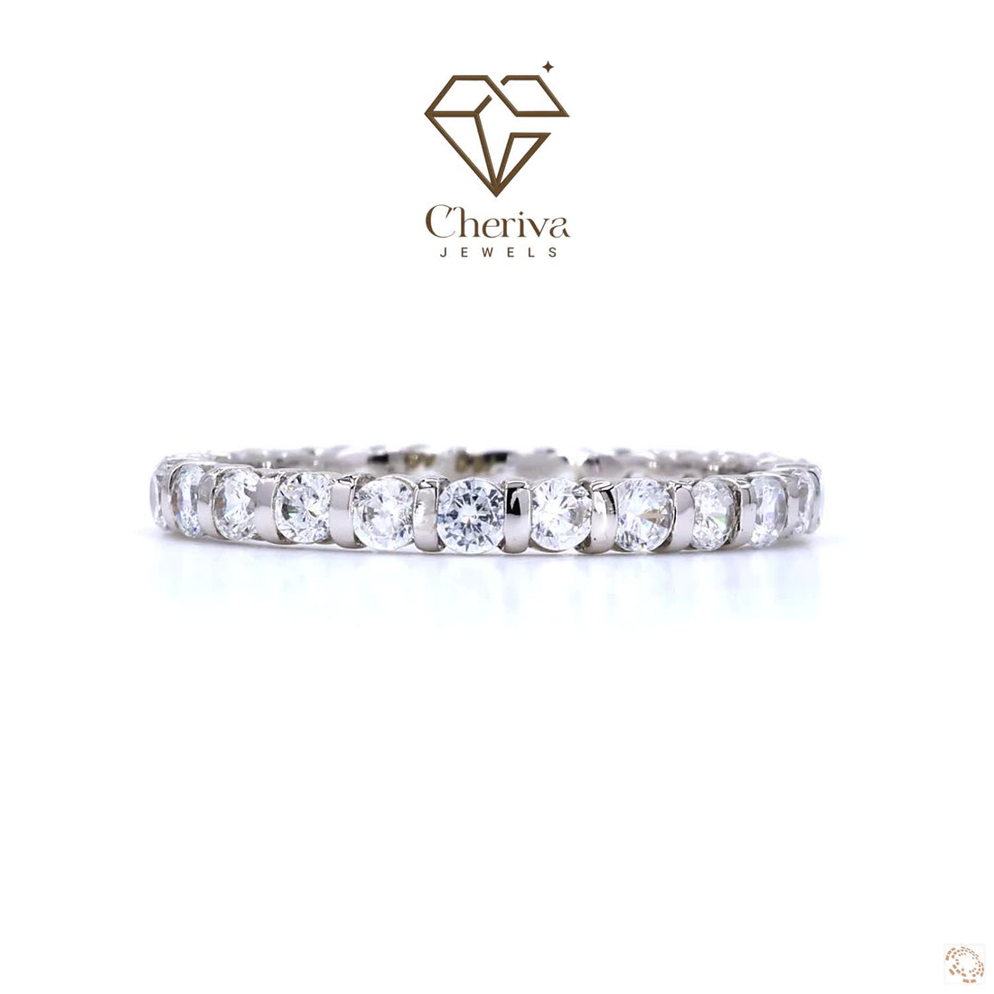 Round Cut Lab Diamond Eternity Engagement Ring