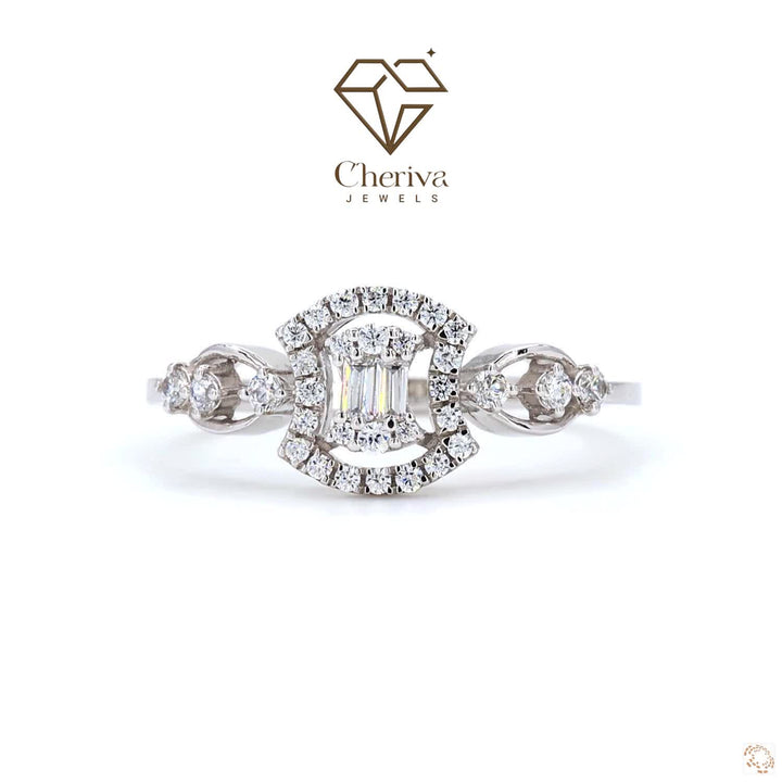 Round Cut Diamond Halo Engagement Ring