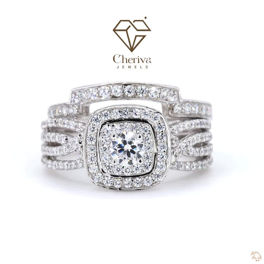 Diamond bridal set engagement ring.