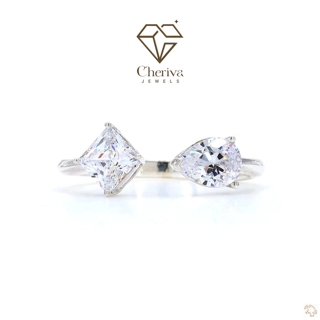 Cushion Cut  Lab Diamond Double Solitaire Ring