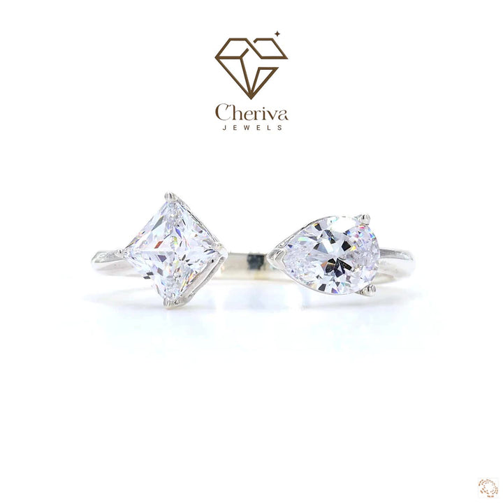 Cushion Cut  Lab Diamond Double Solitaire Ring