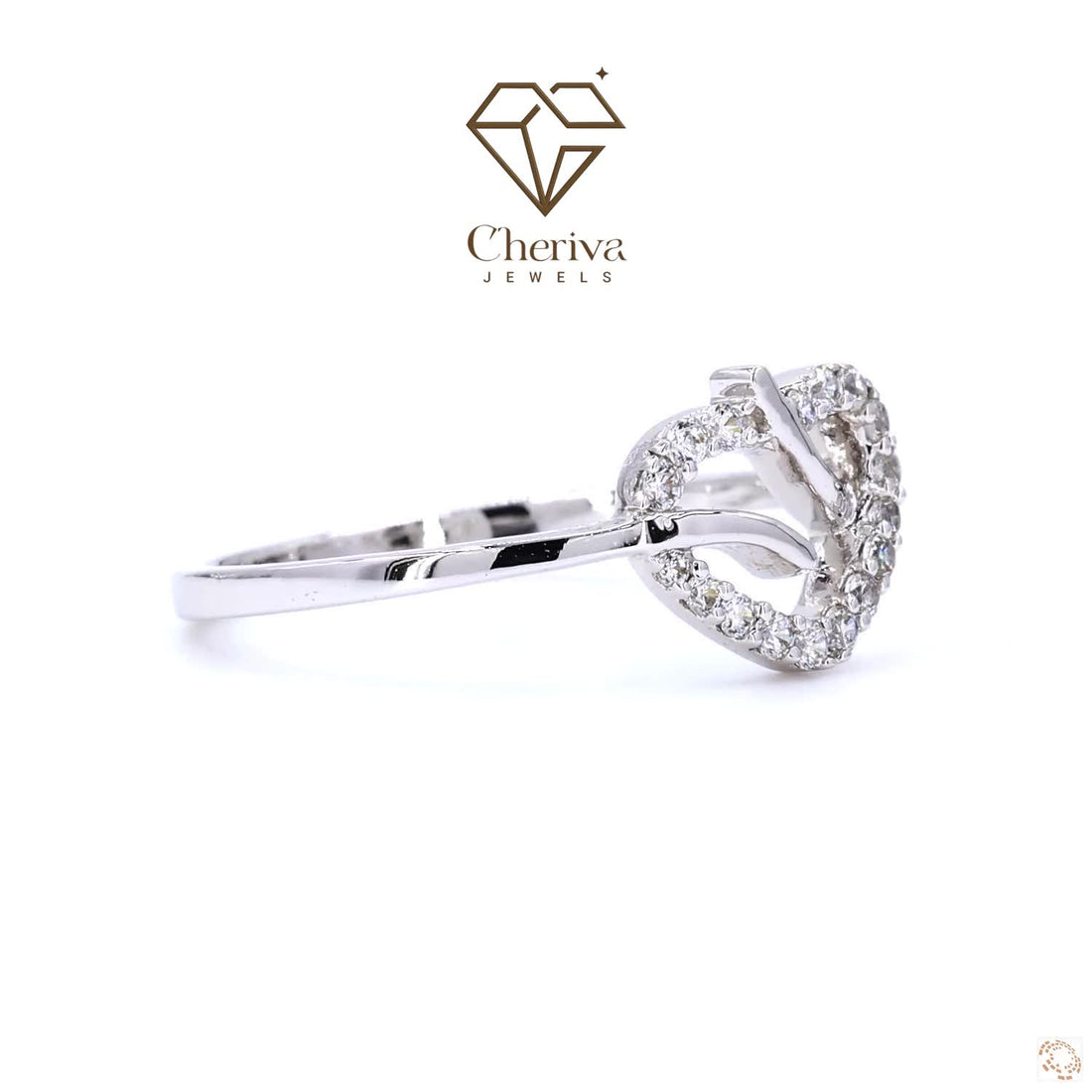 Unique Engagement Ring in Heart Shape.