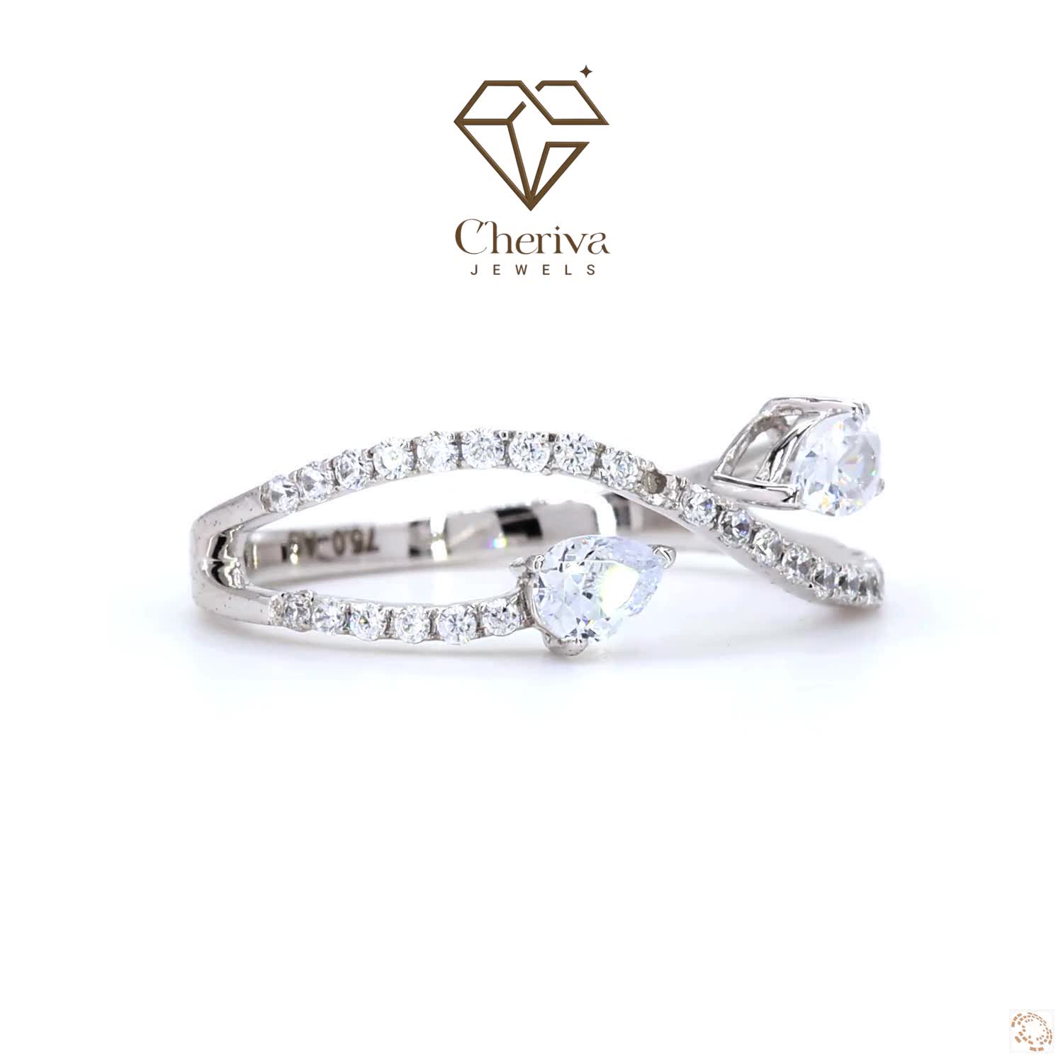 Pear cut Lab Diamond Infinity Engagement Ring