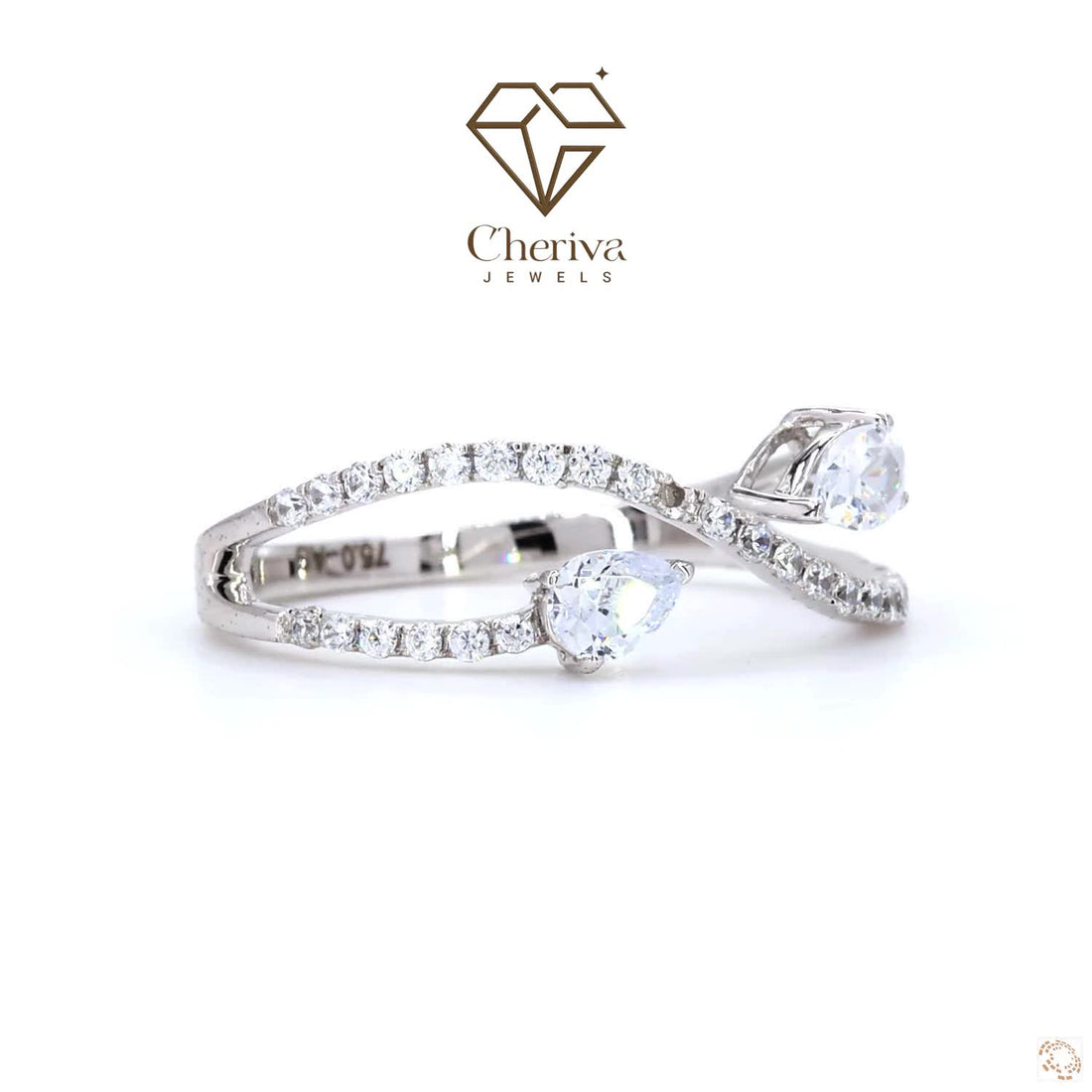 Pear cut Lab Diamond Infinity Engagement Ring