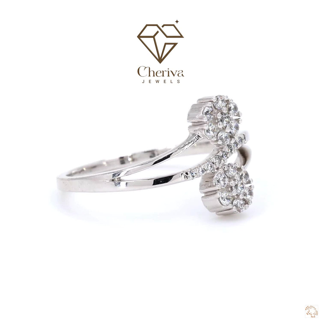 Flower Shaped Lab Diamond Engagement Ring