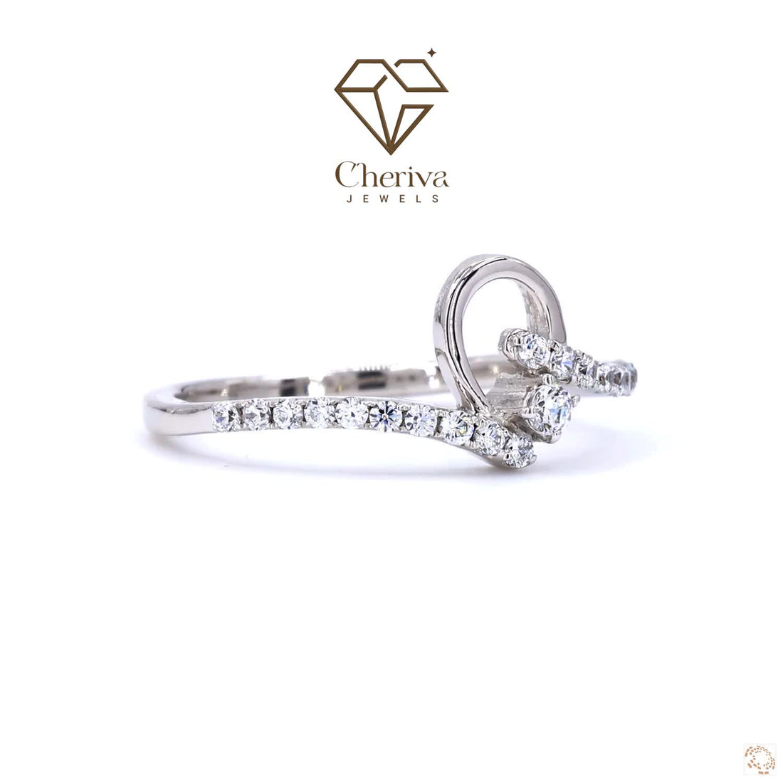 Round Cut Lab Diamond Silver Ring