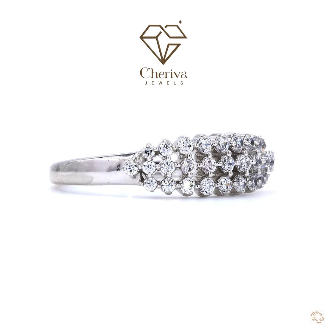 Cluster Round Cut Lab Diamond Wedding Band