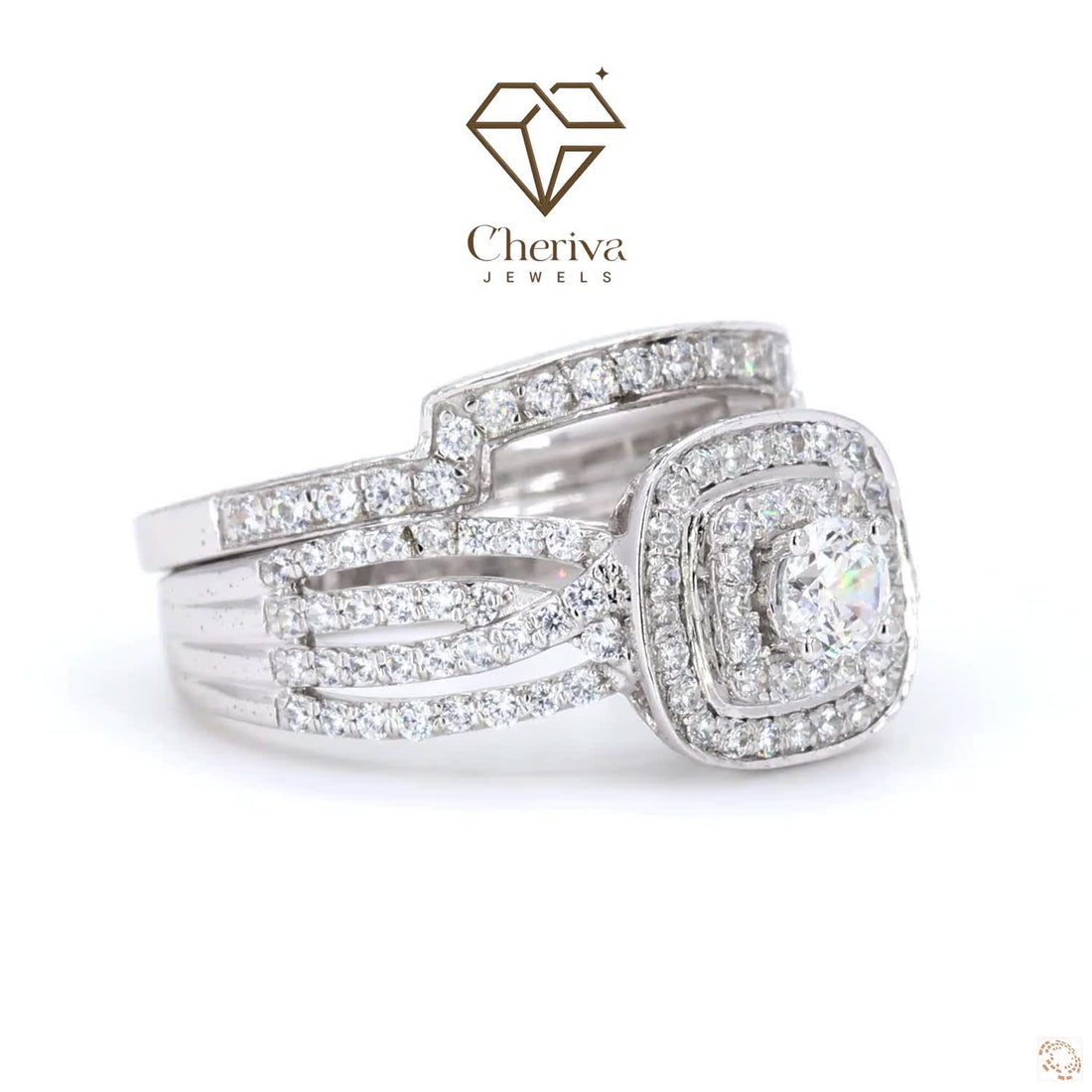 Vintage Style Bridal Set Engagement Ring