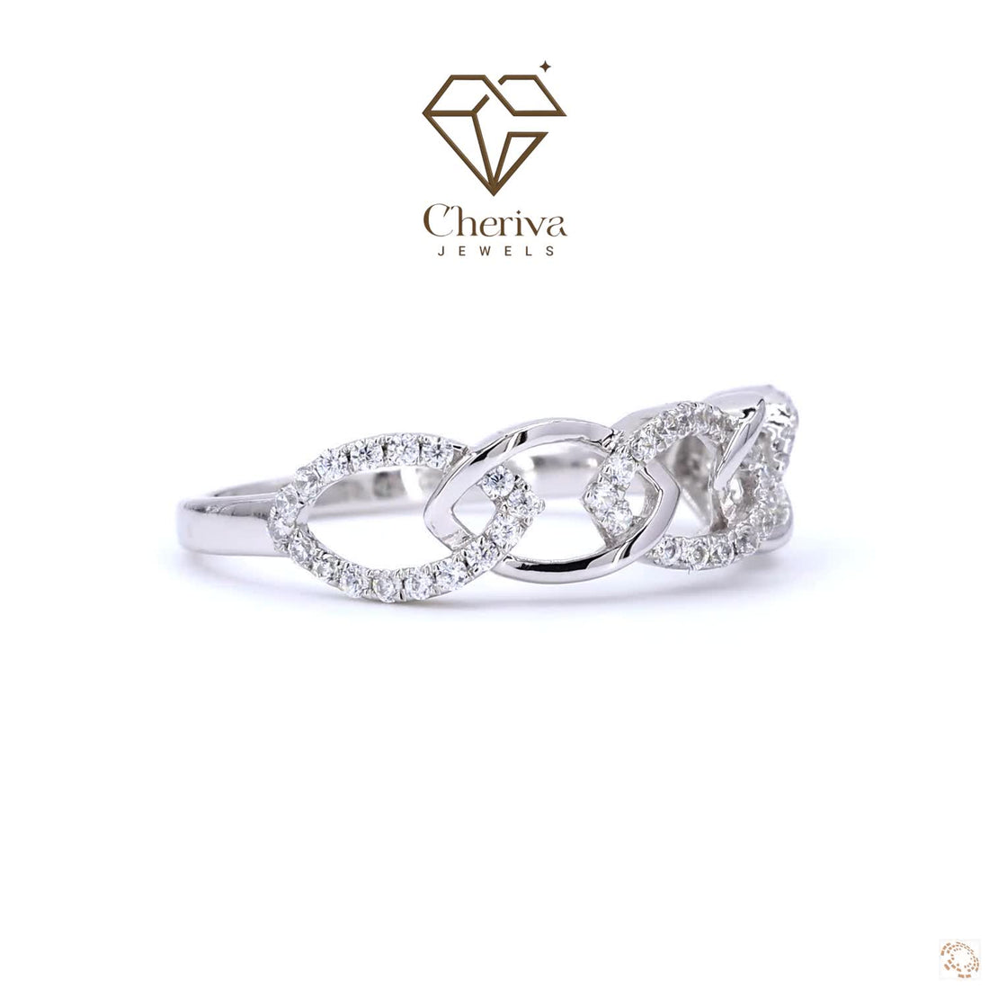 Criss Cross Diamond Engagement Ring