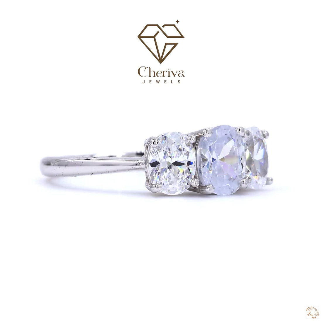 Oval Cut Three Stone Diamond Engagement Ring