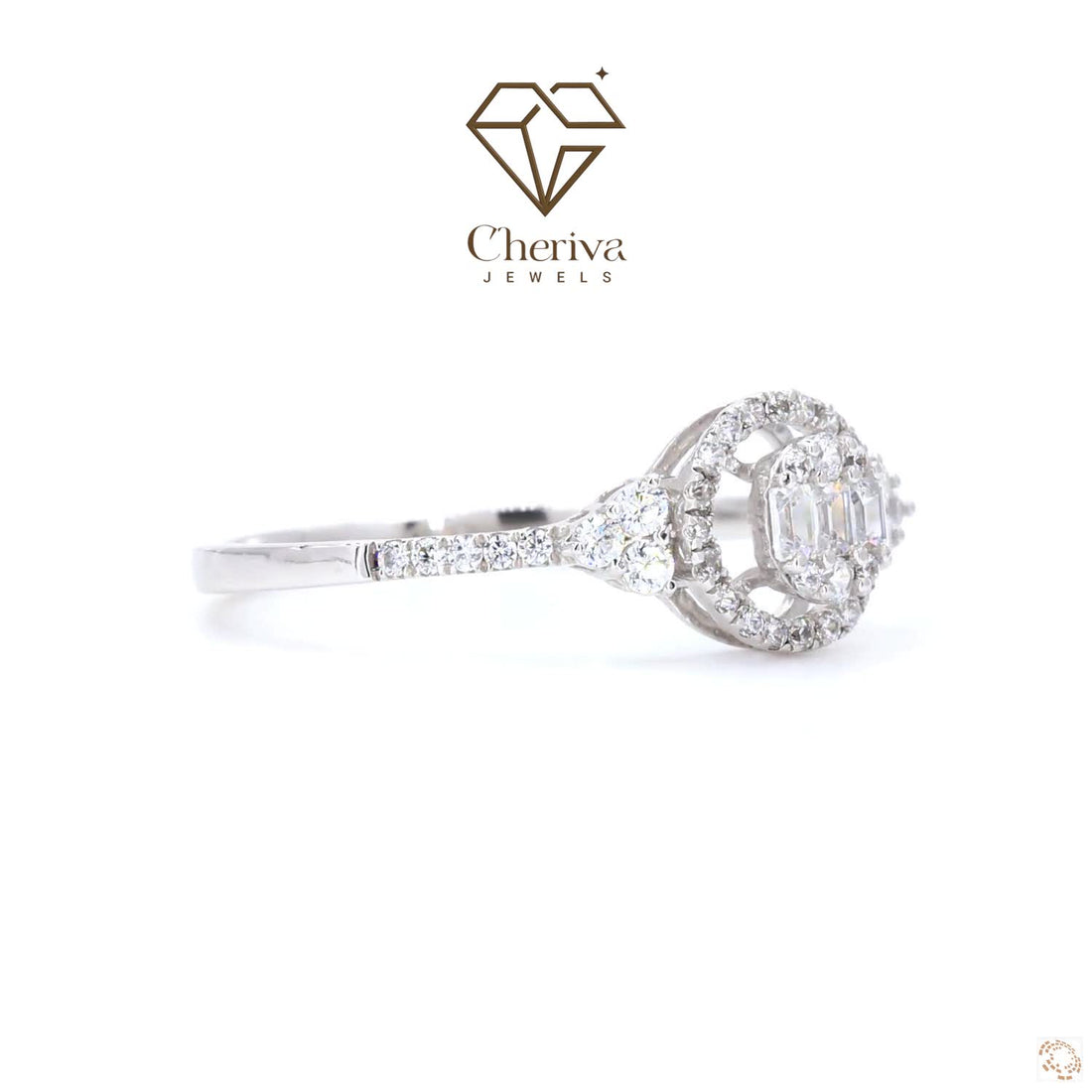 Vintage Style Round Cut Diamond Promise Ring