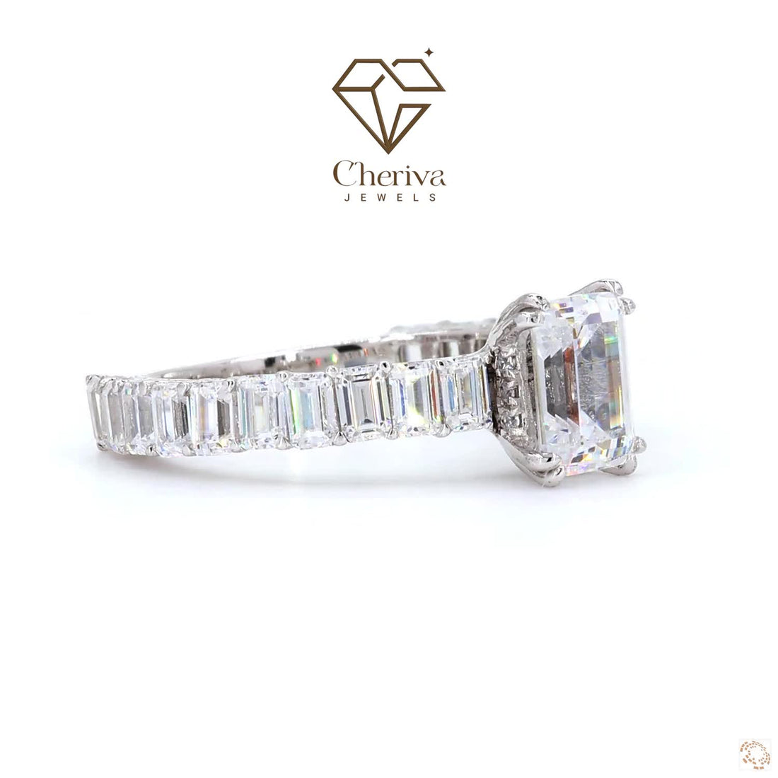 5 Carat Emerald Cut Diamond Engagement Ring