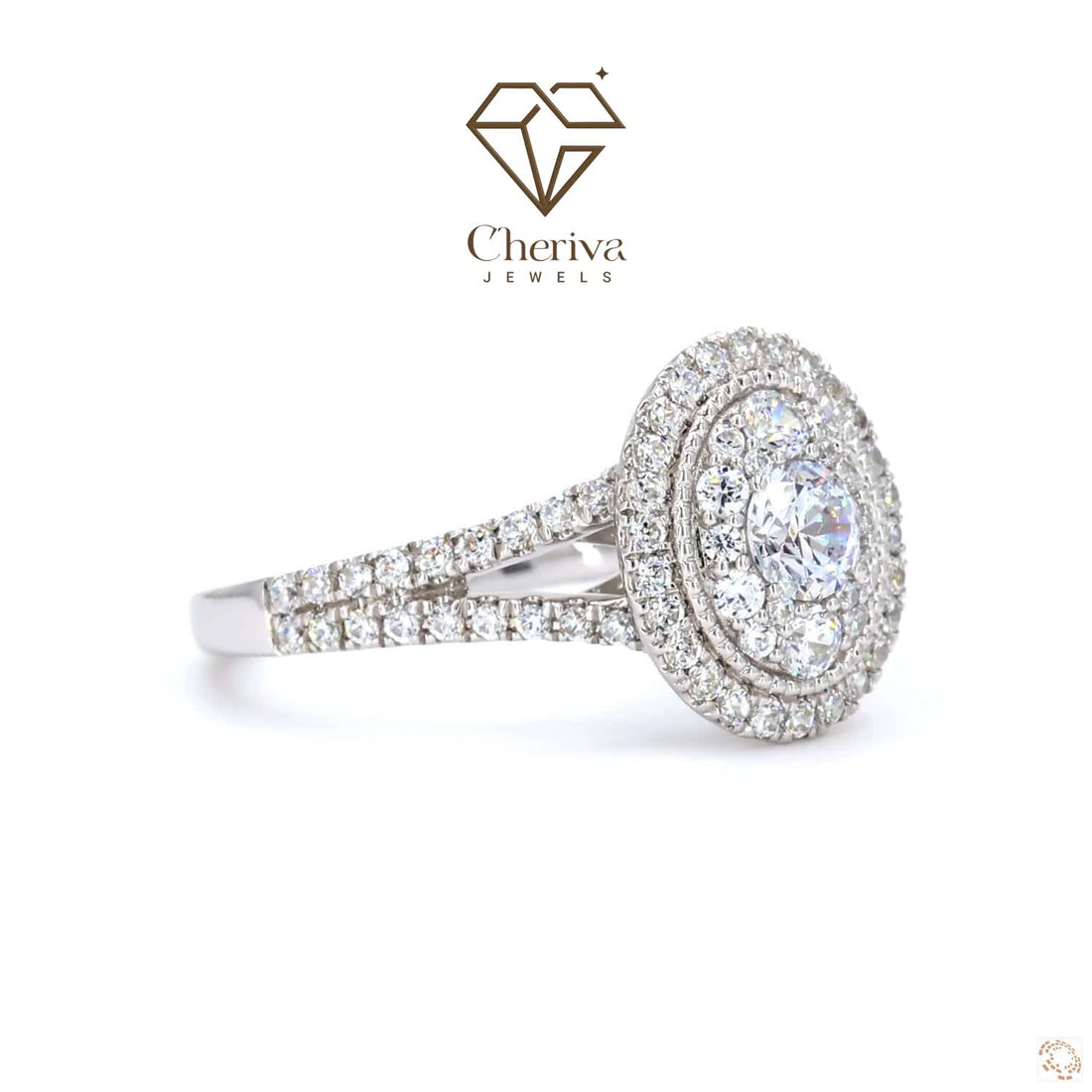 Round Cut Lab Diamond Vintage Engagement Ring