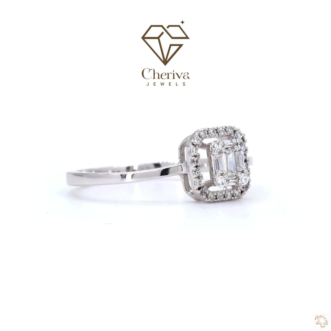 Baguette And Round Cut Diamond Engagement Ring