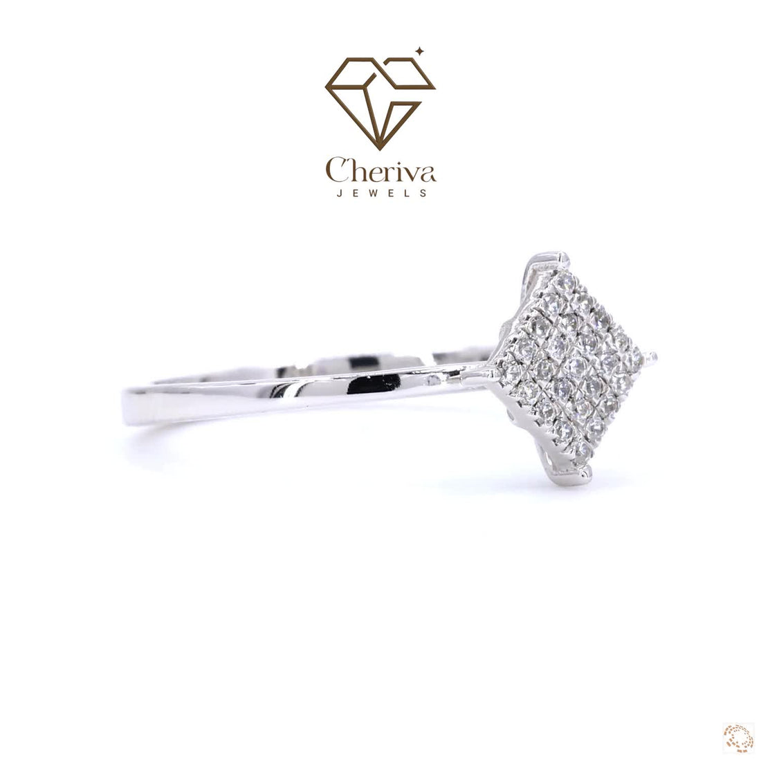 Round Cut Lab Diamond Square Engagement Ring