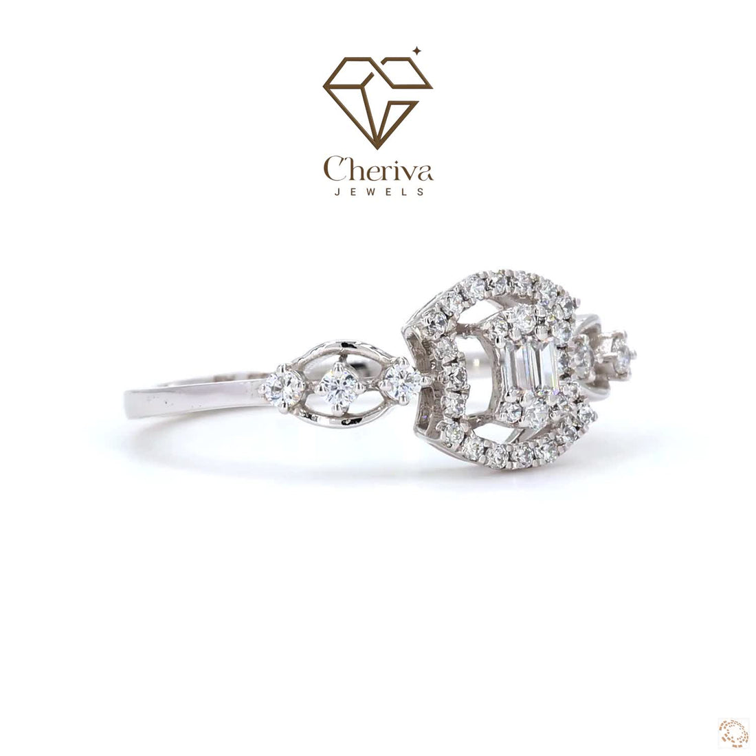 Round Cut Diamond Halo Engagement Ring