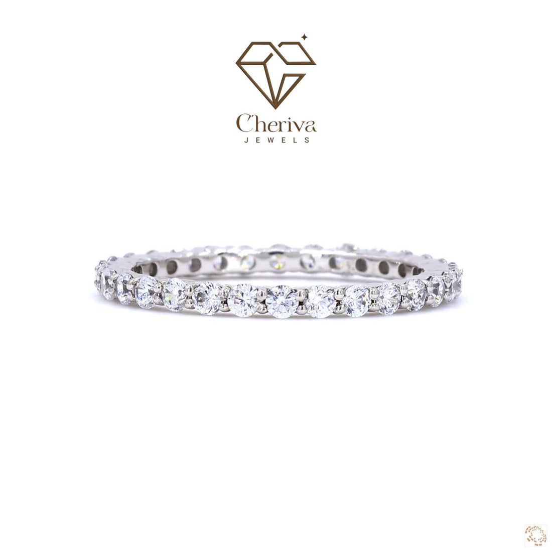 Round Cut Diamond Full Eternity Wedding Band