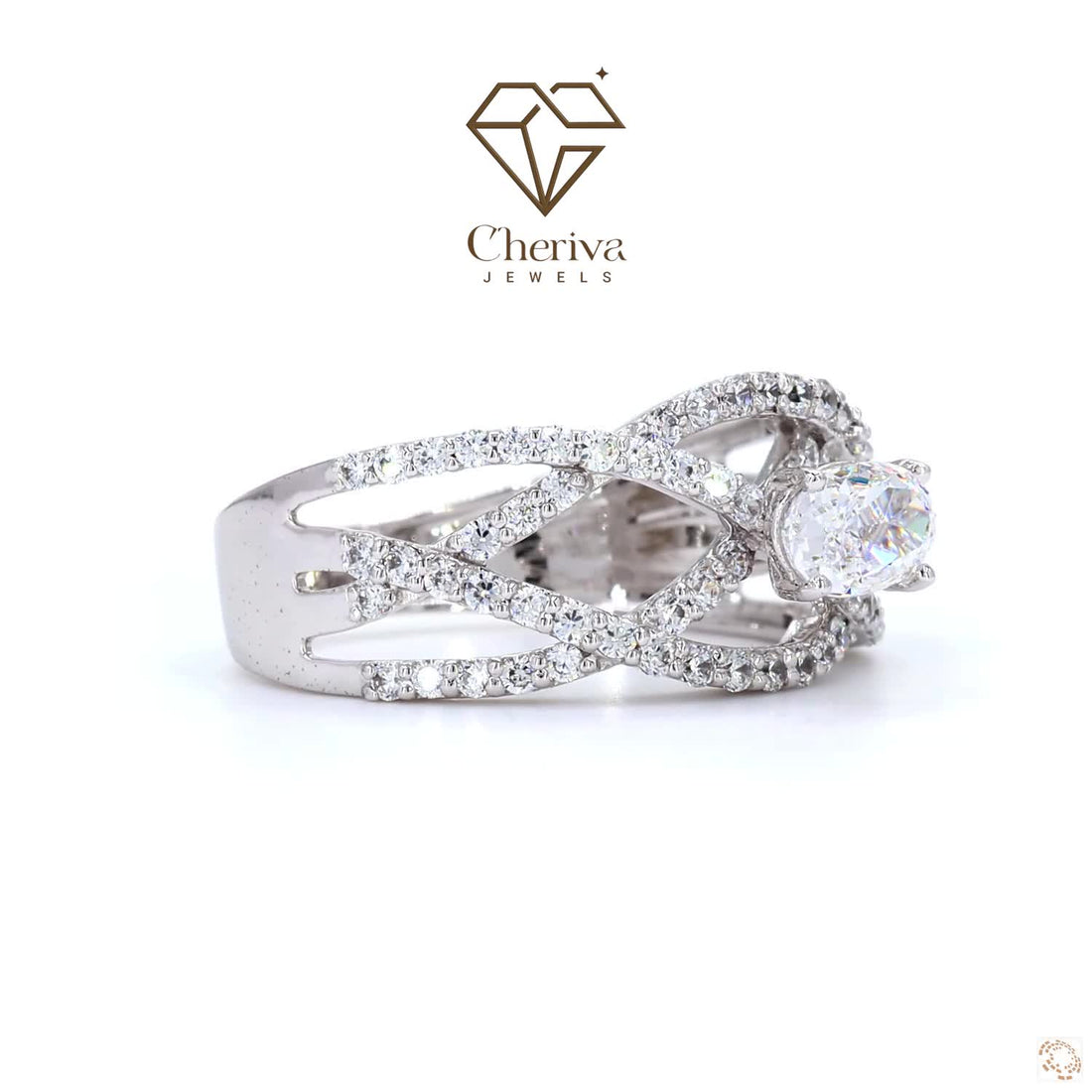 Criss Cross Style Lab Grown Diamond Engagement Ring