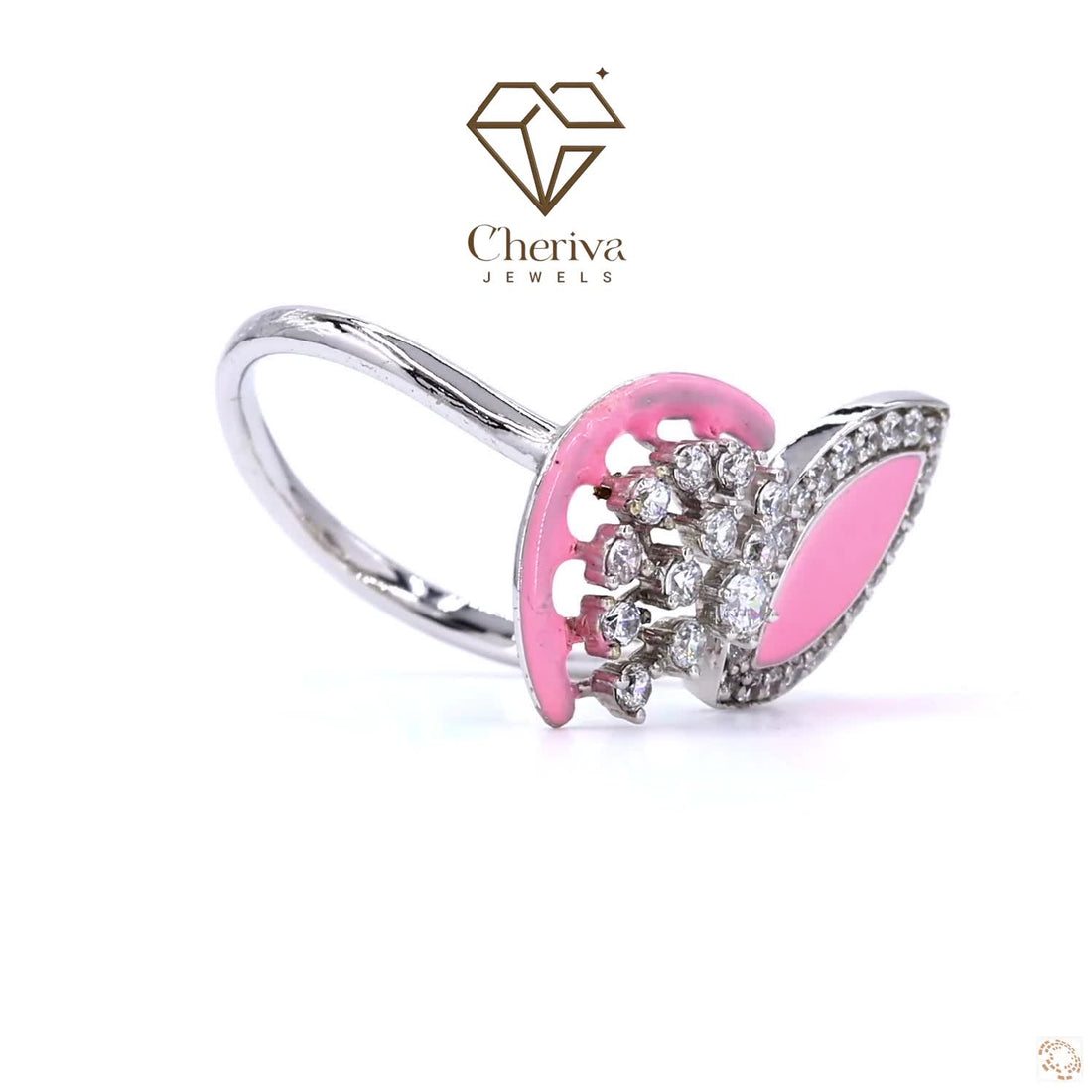 Toi Et Moi Pink Pear Shape lab Diamond Ring