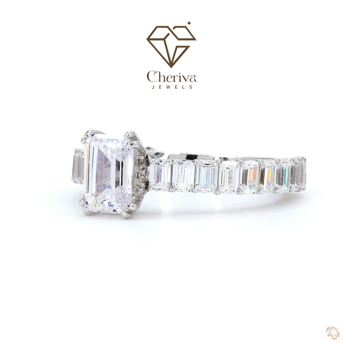 5 Carat Emerald Cut Diamond Engagement Ring